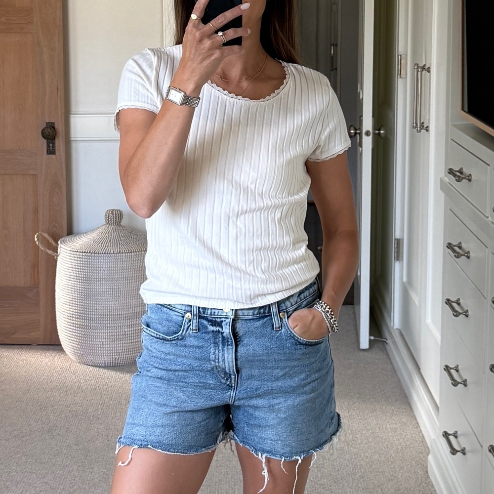 J.Crew high rise denim shorts